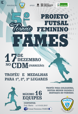5º Torneio Futsal Feminino Fames ocorre em dezembro