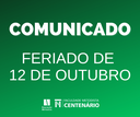 COMUNICADO – FERIADO DE 12 DE OUTUBRO