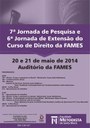 Abertas as inscrições para 7ª Jornada de Pesquisa e 6ª Jornada de Extensão do Curso de Direito da FAMES