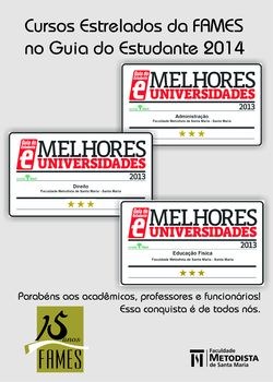 Cursos da FAMES são estrelados no Guia do Estudante de 2014 Cursos da FAMES são estrelados no Guia do Estudante de 2014