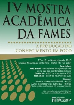 Divulgado cronograma de apresentações de trabalhos na IV Mostra Acadêmica