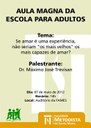 Escola para Adultos terá Aula Magna
