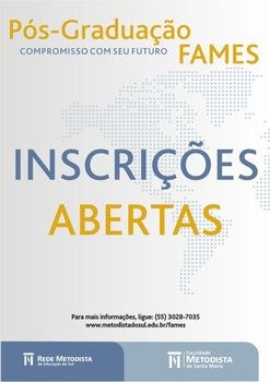 FAMES prorroga inscrições para os cursos de Pós-Graduação FAMES prorroga inscrições para os cursos de Pós-Graduação
