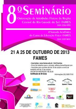 Inscrições abertas para o Seminário de Orientação de Atividades Físicas e Jornada Acadêmica do curso de Educação Física Inscrições abertas para o Seminário de Orientação de Atividades Físicas e Jornada Acadêmica do curso de Educação Física