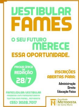 Nova oportunidade de ingresso na FAMES Nova oportunidade de ingresso na FAMES