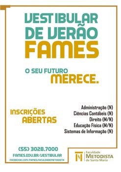 Últimos dias para se inscrever no vestibular da FAMES Últimos dias para se inscrever no vestibular da FAMES
