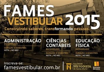 Vestibular de inverno da FAMES está com inscrições abertas para nova etapa Vestibular de inverno da FAMES está com inscrições abertas para nova etapa