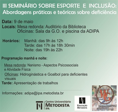 Grupo de Estudos Washignton Gutierres promove III Seminário sobre Esporte e Inclusão: Abordagens práticas e teóricas sobre deficiência