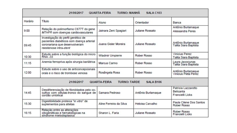 Apresentações 21/06/2017