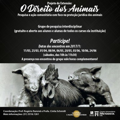 Inicia o Projeto de Extensão "O Direito dos Animais" no IPA