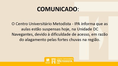 Comunicado - Unidade DC Navegantes