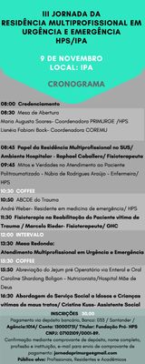 III Jornada do PRIMURGE ocorre no próximo dia 9