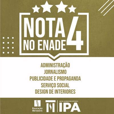 Enade 2018: cursos do IPA conquistam conceito 4