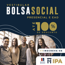 Inscrições abertas: processo seletivo da Bolsa Social IPA de até 100% em cursos presenciais e a distância - calouros e veteranos