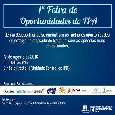 IPA realiza 1ª Feira de Oportunidades em agosto