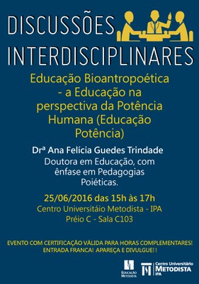 IPA realiza Discussões Interdisciplinares neste sábado (25)