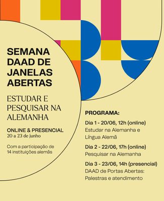 Semana DAAD de Janelas Abertas aborda estudo e pesquisa na Alemanha