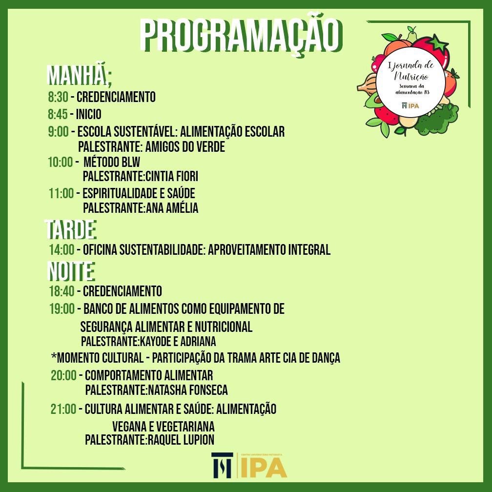 programação jornada nutrição