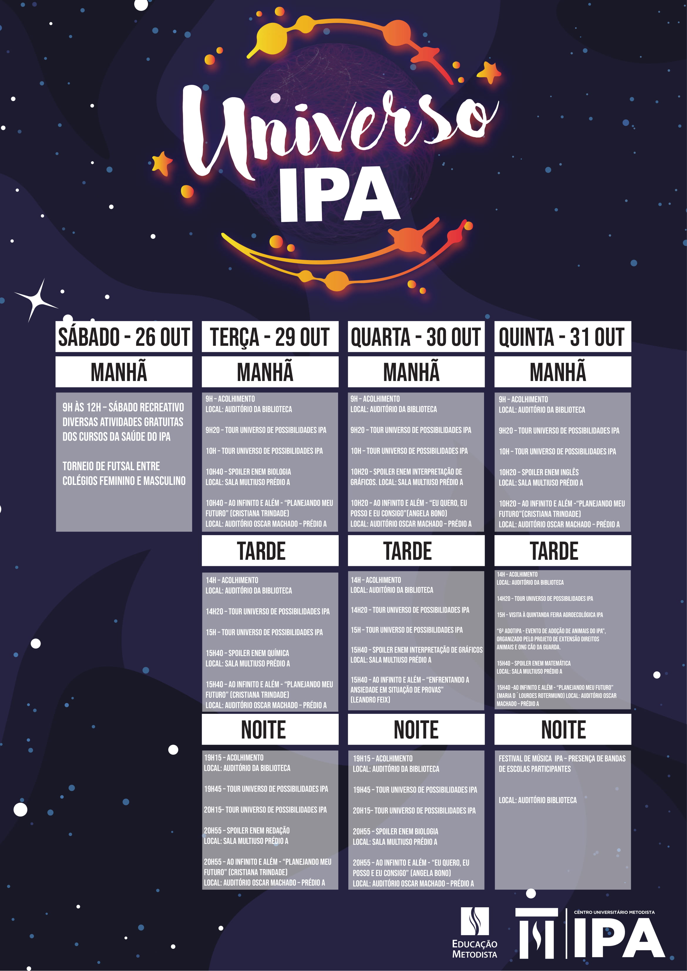 programação Universo IPA